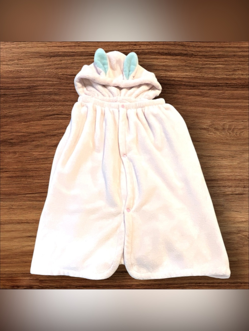 Zooie Carati Pink Plush Bunny Hooded Baby Bath Wrap Towel